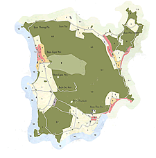 small map of the Koh Samui island